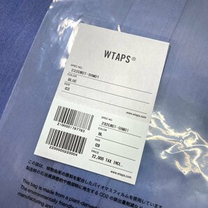 【23AW 美品】WTAPS ダブルタップス BD 01 LS CTPL BROADCLOTH COOLMAX クールマックス ボタンダウンシャツ 3 ブルー 青 長袖シャツの画像5