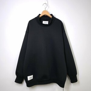 【23AW】WTAPS ダブルタップス MOCK NECK SWEATER POLY FORTLESS モックネックスウェット 4 ブラック 黒 トレーナー ハイネック