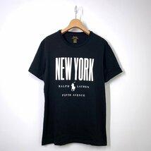 【美品】POLO RALPH LAUREN ポロラルフローレン 半袖ロゴTシャツ M ブラック 黒 NEW YORK CUSTOM FIT カスタムフィット_画像1