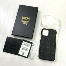 【定価2.3万円 美品】MCM iPhone13 ケース AREN VISETOS SMARTPHONE COVER ブラック 黒 スマホ カバー モノグラム エムシーエム_画像1