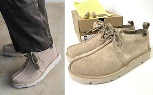 【27cm 新品】Clarks クラークス DESERT TREK GTX デザートトレック ゴアテックス UK9 ベージュ スエードレザー シューズ VIBRAM