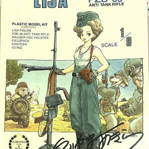 鳥山明サイン付 オリジナルインジェクションキット 1/9 GERMAN INFANTRY WOMAN LISA AND PZB-39（未開封品）の画像1