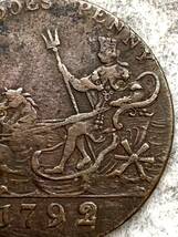 バルバドス(英植民地時代）　1792年　原住民/ネプチューンを模したジョージ4世　ペニー銅貨_画像5