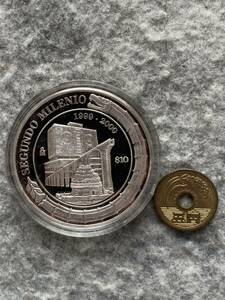 メキシコ　1999～2000年　ミレニアムシリーズ　10ペソ 大型プルーフ銀貨（直径48mm）