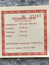 シンガポール　1980年　国際金融論センター　50ドル 大型プルーフ銀貨/証明書・ケース付_画像8