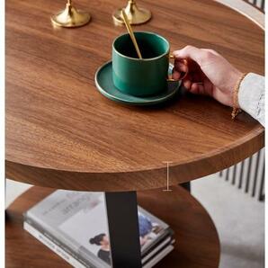 極上品◆ 高級家具◆ サイドテーブル 丸形 別荘 卓 ナイトテーブル リビング 北欧 木製 コーヒーテーブル 贅沢の画像6