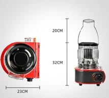 カセットガスストーブ ガスヒーター キャンプ デカ暖 1台2役 電源不要 停電対策 防寒対策 屋内屋外用 暖房機 釣り キャンプ用品_画像3