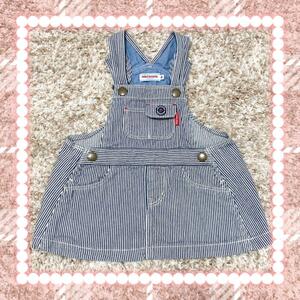  превосходный товар Miki House 70~80 Denim One-piece Hickory retro весна лето предмет простой 