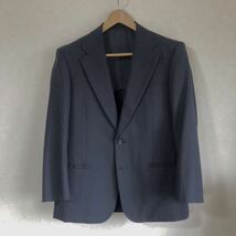 スーツ セットアップ ストライプ ネイビー EAGLEジャケット パンツ シングルスーツ 紺 ウール_画像2