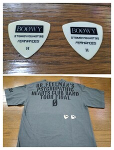 BOOWY　【当時モノ】 ギターピック　2枚セット　＆　“1224 film gig”　Tシャツ　【未使用】　布袋寅泰　　送料無料