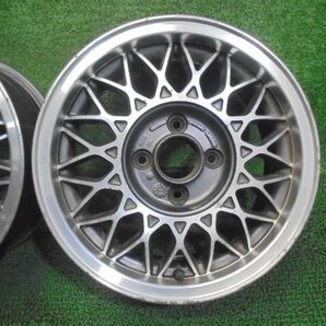 5FC621 BA17)) 送料無料 BBS 14インチアルミホイール2本セット 14×6J 100×4H +38の画像4