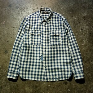 RRL 23AW ILLINOIS WS-LONG SLEEVE-SPORT SHIRT CTN CANVAS CHECK ダブルアールエル ヴィンテージ加工 チェックシャツ