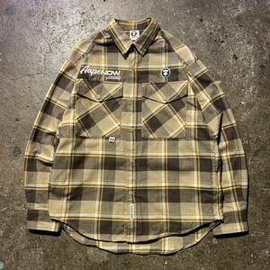 AAPE BY A BATHING APE NOW CHECK LONG SLEEVE SHIRTS AAPSTM8460XXL ベイプ チェック柄 ネルシャツ