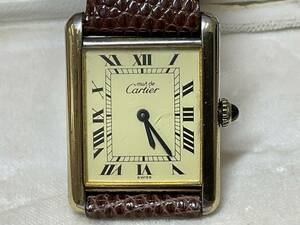 Cartier カルティエ　タンク　SV925 手巻き　アンティーク腕時計　ケース幅約22mm　現状稼動品　中古長期経年品　【5234】