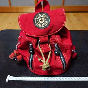 ②未使用　キプリング　 Kipling 　カメラバック　リュック　バッグ 　 ナイロン レッド　黒 ミニバッグ