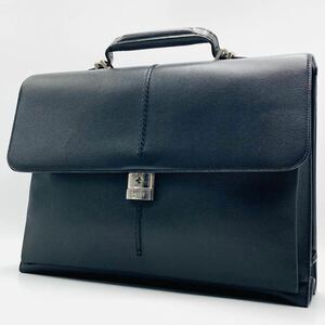 １円~[極美品] Bally バリー メンズ ビジネスバッグ ブリーフケース 書類鞄 ●ダイヤルロック ●オールレザー 本革 A4/PC可 大容量 通勤 黒