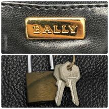 1円~ 極美品 Bally バリー 2way メンズ ビジネス ボストンバッグ ショルダー 斜め掛け オールレザー 本革 大容量 通勤 旅行 ゴルフ 鍵付 黒_画像10