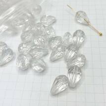 NDR【 アクリルビーズ ドロップ 100piece 12mm 】雫 ゆめかわ セット 透明 クリア 素材 材料 ハンドメイド パーツ アクセサリー 大量_画像4