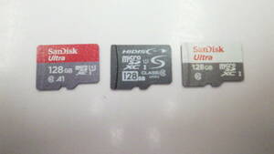 新入荷　SanDisk HIDISC　microSDXCカード 128GB　3枚セット　中古動作品