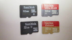 新入荷　SanDisk microSDHCカード 32GB　4枚セット　中古動作品