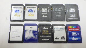 新入荷　Transcend　Panasonic　HAGIWARAなど　SDHCカード　4GB　10枚セット　中古動作品