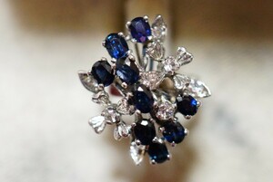 346 サファイア リング 指輪 ヴィンテージ アクセサリー アンティーク 色石 宝石 カラーストーン 装飾品