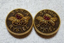 323 SONIA RYKIEL/ソニアリキエル イヤリング ブランド ヴィンテージ アクセサリー アンティーク ゴールドカラー 耳飾り 装飾品_画像1