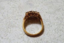 651 ガーネット ゴールドカラー リング 指輪 ヴィンテージ アクセサリー アンティーク 色石 宝石 カラーストーン 装飾品_画像2
