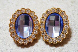 577 スワロフスキー/SWAROVSKI ブランド イヤリング 両耳 ヴィンテージ アクセサリー 刻印 アンティーク ゴールドカラー 耳飾り 装飾品