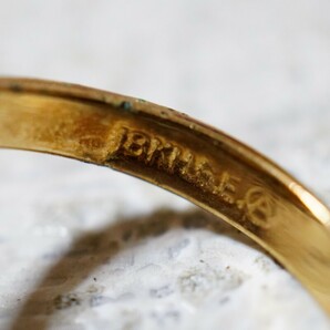 1148 天然オニキス ゴールドカラー リング 指輪 ヴィンテージ アクセサリー 18K刻印 メッキ アンティーク 天然石 色石 宝石 カラーストーンの画像4