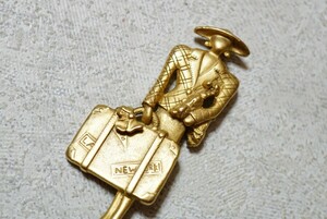 1287 海外製 貴婦人 人像 ゴールドカラー ブローチ ヴィンテージ ブランド アクセサリー アンティーク 装飾品