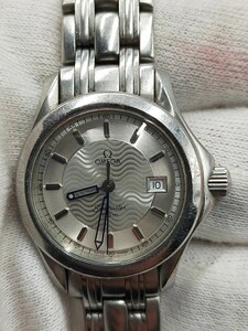 ○OMEGA seemaster 120m 6501 クォーツアナログ腕時計 オメガ シーマスター シルバー レディース