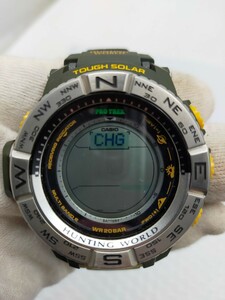 □CASIO PROTREK 3444 HUNTING WORLDコラボ カシオ×ハンティングワールド プロトレック デジタル腕時計 メンズ カーキ PRW-3510HW