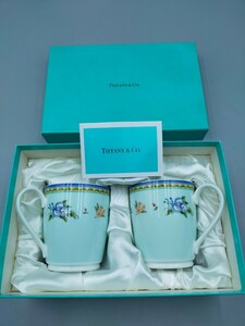 ●TIFFANY&Co. TIFFANY MORNING GLORY マグカップセット ティファニー 食器 ペアマグカップ ブルーボックス