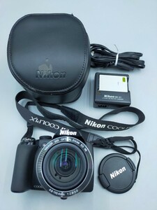 □NIKON COOLPIX P90 ブラック コンパクトデジタルカメラ ニコン クールピクス 予備バッテリー付き