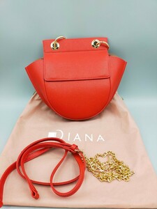 〇DIANA ダイアナ ショルダーバッグ レザーレッド 