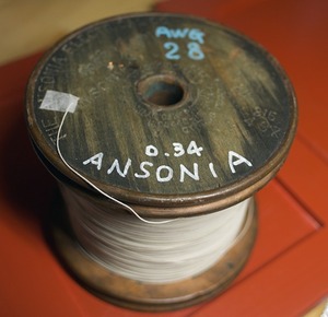 AWG 28(0.32mm)ANSONIA cotton to coil enamel wire ( flexible beautiful sound * high grade sound style )2 meter ~