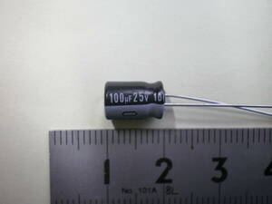  electrolytic capacitor 100μF 25V NICHICON RS(M) type 5 piece set unused goods [ several set have ] [ tube 39-2]