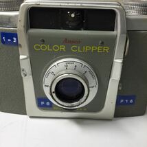 ◎【Ansco/アンスコ】COLOR CLIPPER フィルムカメラ 1-30 F8 F16 USE 120 アンティーク ビンテージ 当時物 カメラ ベルト付き 現状品_画像6