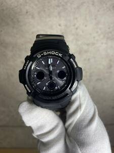 ● 腕時計　CASIO カシオ G-SHOCK ジーショック　タフソーラー　マルチバンド6 AWG-M100BW 5230 ブラック　現状品