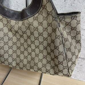 ※ GUCCI/グッチ 154981 200905 GG ハーフムーン ショルダーバッグ キャンバス レディース ダメージ有 ブラウン系 の画像5