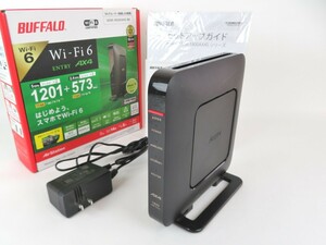 BUFFALO バッファロー Wi-Fiルーター 無線LAN親機 本体 WSR-1800AX4S-BK スタンド ACアダプタ LANケーブル 説明書・外箱付 0323-057