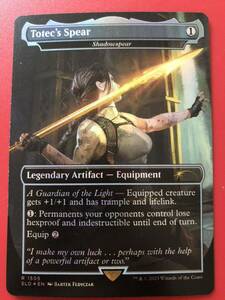 MTG 【Foil】(1505)■ボーダーレス■《Totec's Spear》/《影槍/Shadowspear》Lara Croft [SLD] 英語版