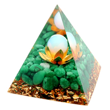 オルゴナイト ピラミッド 蓮の花 orgonite pyramid 置物 天然石 パワーストーン 浄化 母の日 2024 プレゼント_画像1