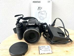 【1円/実用品/PENTAX】ペンタックス X70 コンパクトデジタルカメラ 【説明書/バッテリー/充電器付き】