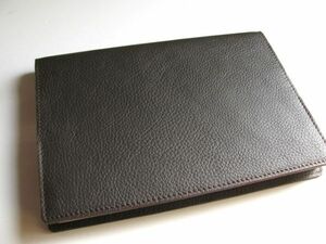 (m06) original leather A5 size book cover ( cow shrink leather ) dense brown W330