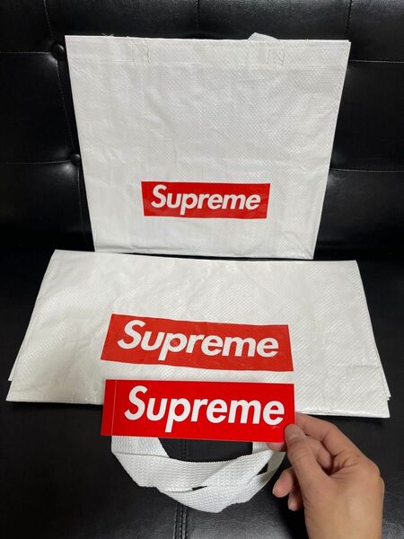 Supreme Eco Bag シュプリーム ショッパー 中と小　ステッカー1枚