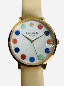 不動/ＫＡＴＥ　ＳＰＡＤＥ/ケイトスペイド/地下鉄ドット/0735/レディース/腕時計/箱あり/現状品/同梱不可