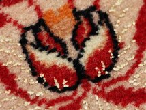 魁◆高級ペルシャ絨毯 イラン イスファハン産 ウール×シルク 手織り 116×70㎝ 花鳥図_画像8