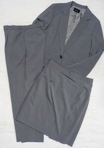 【美品】SUCRE ３点セット　セットアップスーツ　15号　ライトグレー　15ABR76　XL〜XXL